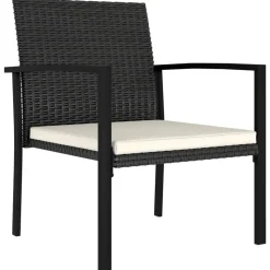 vidaXL - Tuinstoelen - Zwart - Poly rattan - 4 stuks