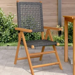 vidaXL - Tuinstoelen - Zwart - Acaciahout - 2 stuks - 57x70x109 cm