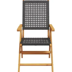 vidaXL - Tuinstoelen - Zwart - Acaciahout - 2 stuks - 57x70x109 cm