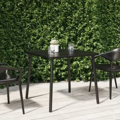 vidaXL - Tuintafel - Antraciet - Staal - 80 x 80 x 71 cm