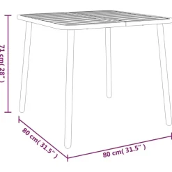 vidaXL - Tuintafel - Antraciet - Staal - 80 x 80 x 71 cm