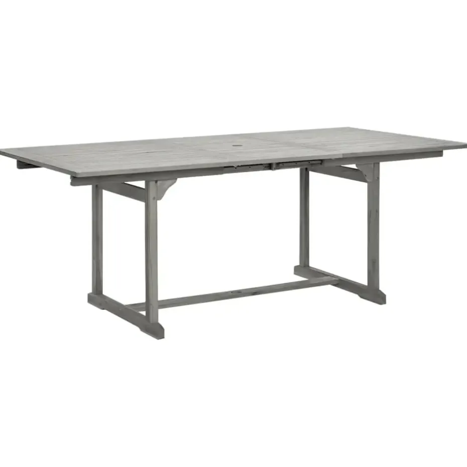 vidaXL - Tuintafel - Grijs - Massief acaciahout - (150-200)x100x75 cm