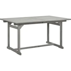 vidaXL - Tuintafel - Grijs - Massief acaciahout - (150-200)x100x75 cm