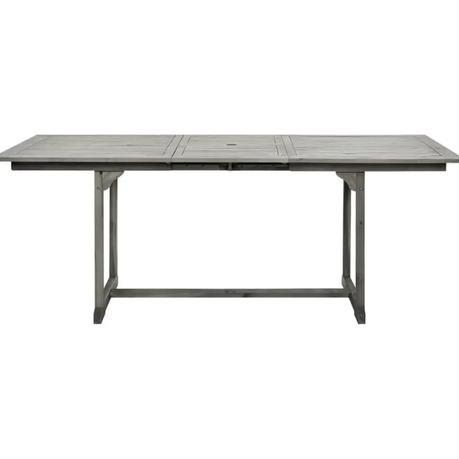 vidaXL - Tuintafel - Grijs - Massief acaciahout - (150-200)x100x75 cm