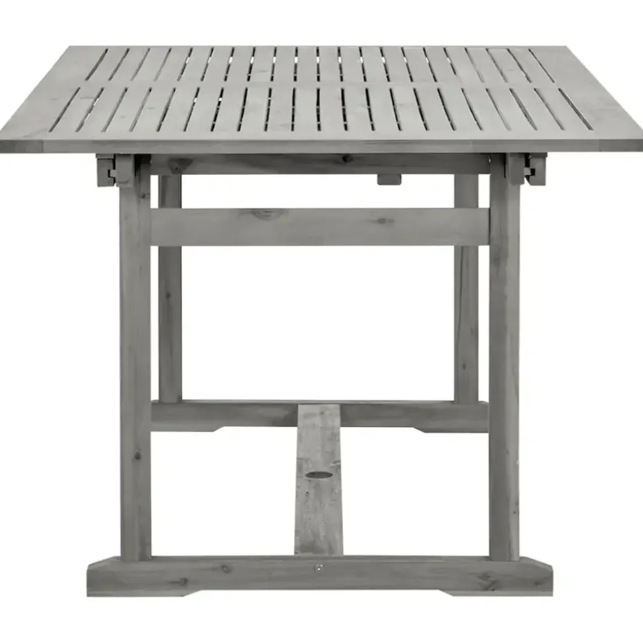 vidaXL - Tuintafel - Grijs - Massief acaciahout - (150-200)x100x75 cm