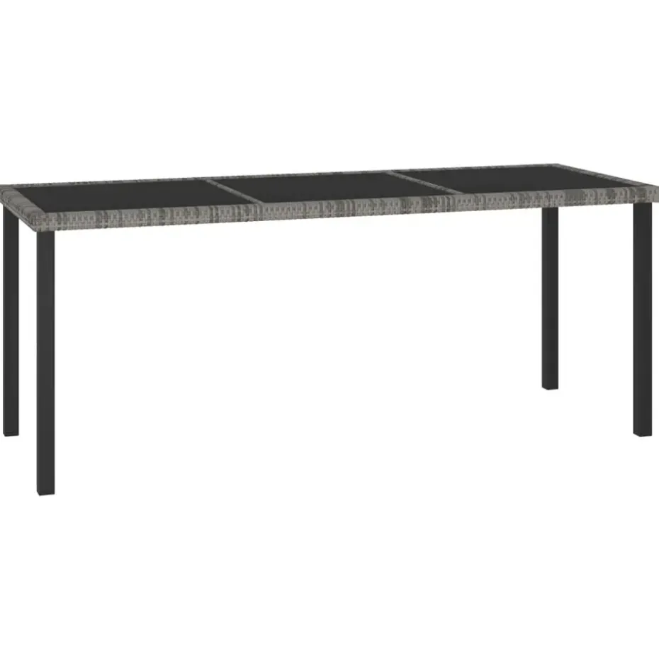 vidaXL - Tuintafel - Grijs - Poly rattan - 180 x 70 x 73 cm