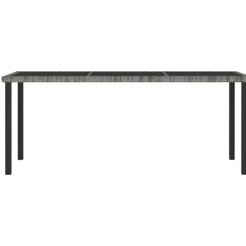 vidaXL - Tuintafel - Grijs - Poly rattan - 180 x 70 x 73 cm