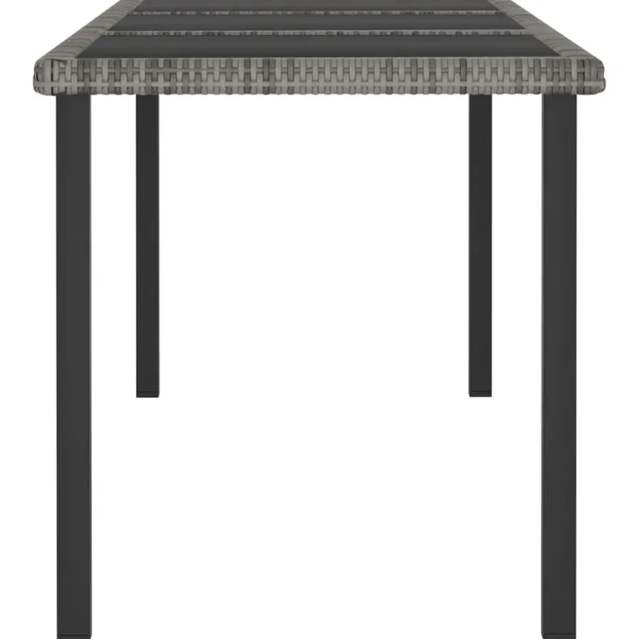 vidaXL - Tuintafel - Grijs - Poly rattan - 180 x 70 x 73 cm