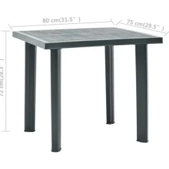 vidaXL - Tuintafel - Groen - Kunststof