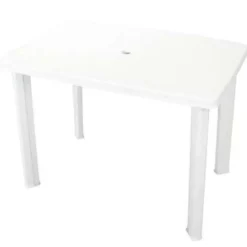 vidaXL - Tuintafel - Wit - Kunststof - 101 x 68 x 72 cm