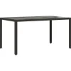 vidaXL - Tuintafel - Zwart - Poly rattan - 150 x 90 x 75 cm
