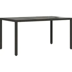 vidaXL - Tuintafel - Zwart - Poly rattan - 150 x 90 x 75 cm