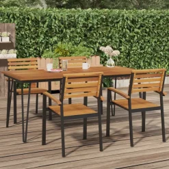 vidaXL - Tuintafel met haarspeldpoten - Bruin - Hout - 180 x 90 x 75 cm