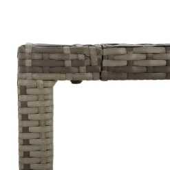 vidaXL - Tuintafel Met Houten Blad - Grijs - Poly rattan - 190 x 90 x 75 cm
