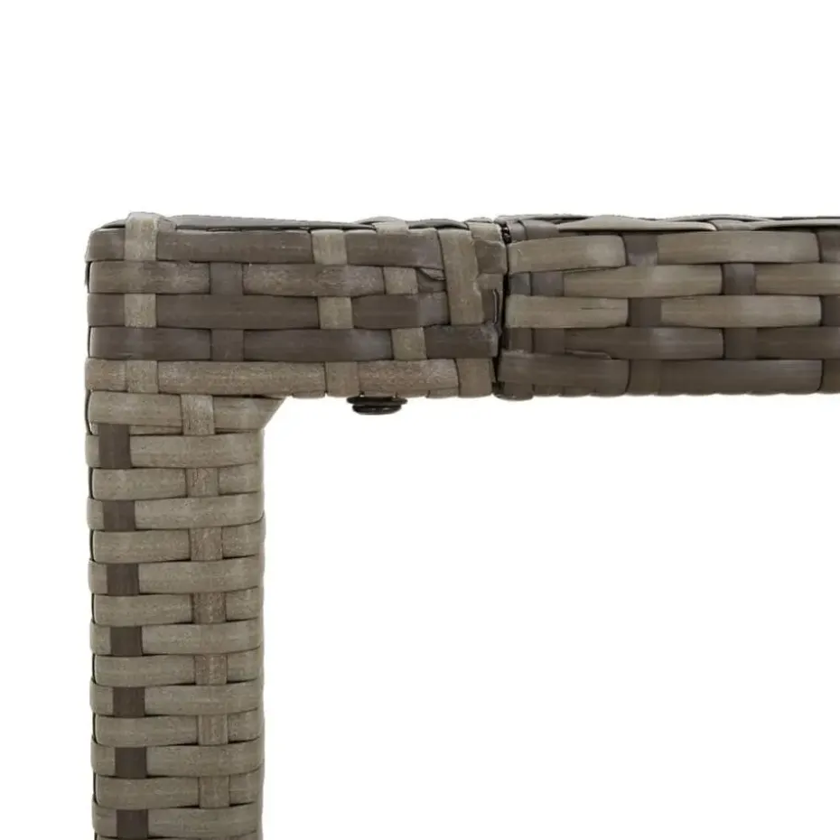 vidaXL - Tuintafel Met Houten Blad - Grijs - Poly rattan - 190 x 90 x 75 cm