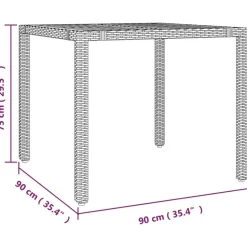 vidaXL - Tuintafel Met Houten Blad - Grijs - Poly rattan en acaciahout