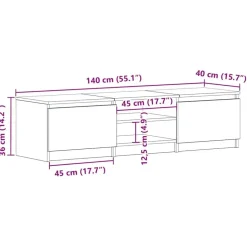 vidaXL - Tv-kast - Grijs - Bewerkt hout