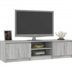 vidaXL - Tv-kast - Grijs - Bewerkt hout