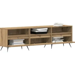 vidaXL - TV-meubel 3 vakken 3 deuren - Artisanaal eiken - Hout - 150x30x44.5 cm
