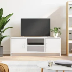 vidaXL - Tv-meubel - Wit - Bewerkt hout - 102 x 30 x 37.5 cm