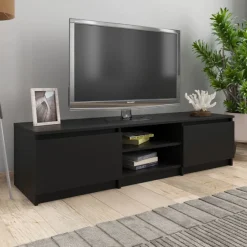 vidaXL - Tv-meubel - Zwart - Bewerkt hout
