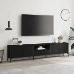 vidaXL - Tv-meubel - Zwart - Bewerkt hout