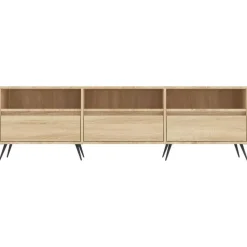 vidaXL - TV-meubel met 3 deuren en 3 vakken - Sonoma eiken - 150x30x44.5 cm
