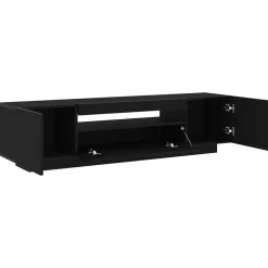 vidaXL - TV-meubel met 3 deuren - Zwart eiken - Bewerkt hout - 160x35x40 cm