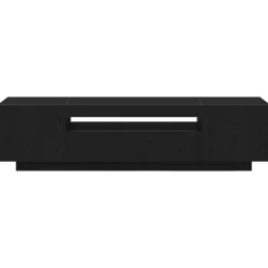 vidaXL - TV-meubel met 3 deuren - Zwart eiken - Bewerkt hout - 160x35x40 cm