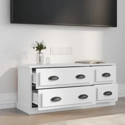 vidaXL - TV-meubel met 4 lades - Wit - Bewerkt hout - 100x35.5x45 cm