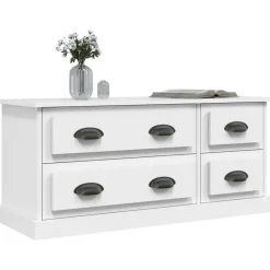 vidaXL - TV-meubel met 4 lades - Wit - Bewerkt hout - 100x35.5x45 cm
