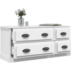 vidaXL - TV-meubel met 4 lades - Wit - Bewerkt hout - 100x35.5x45 cm