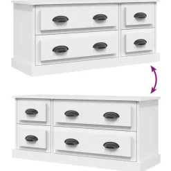 vidaXL - TV-meubel met 4 lades - Wit - Bewerkt hout - 100x35.5x45 cm