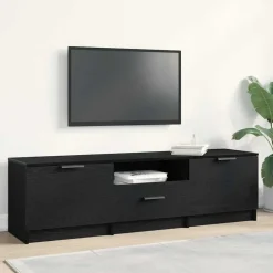 vidaXL - TV-meubel met lade en 2 deuren - Zwart eiken - Hout - 140x35x40 cm