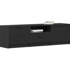 vidaXL - TV-meubel met lade en 2 deuren - Zwart eiken - Hout - 140x35x40 cm