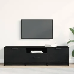 vidaXL - TV-meubel met lade en 2 deuren - Zwart eiken - Hout - 140x35x40 cm