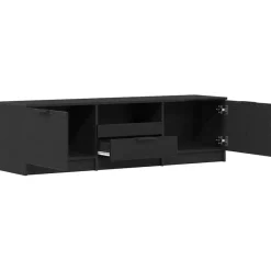 vidaXL - TV-meubel met lade en 2 deuren - Zwart eiken - Hout - 140x35x40 cm