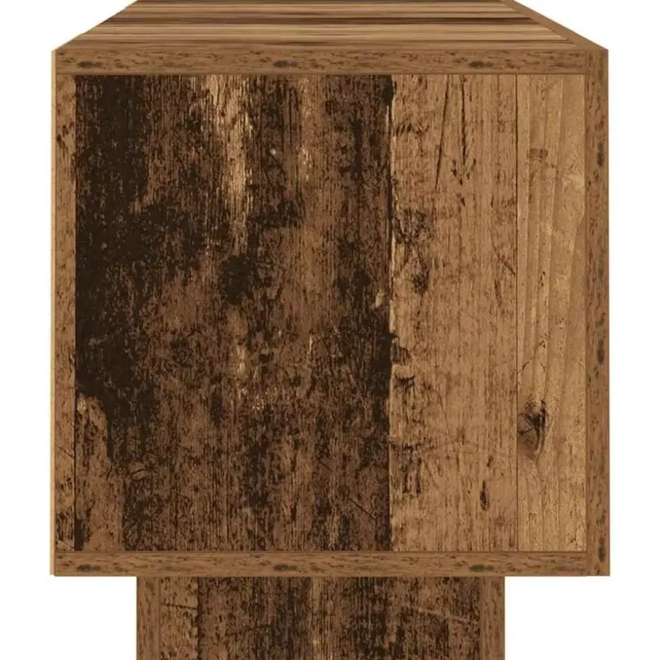 vidaXL - TV-meubel met LED en 3 deuren - Oud hout - 160x35x40 cm