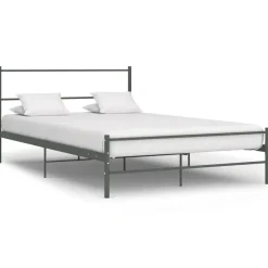 vidaXL - Tweepersoonbed - Grijs - Metaal - 160x200 cm