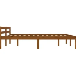 vidaXL - Tweepersoonbed - Honingbruin - Massief grenenhout - 160x200 cm