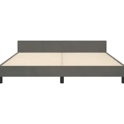 vidaXL - Tweepersoonsbed - Donkergrijs - Fluweel - 160x200 cm