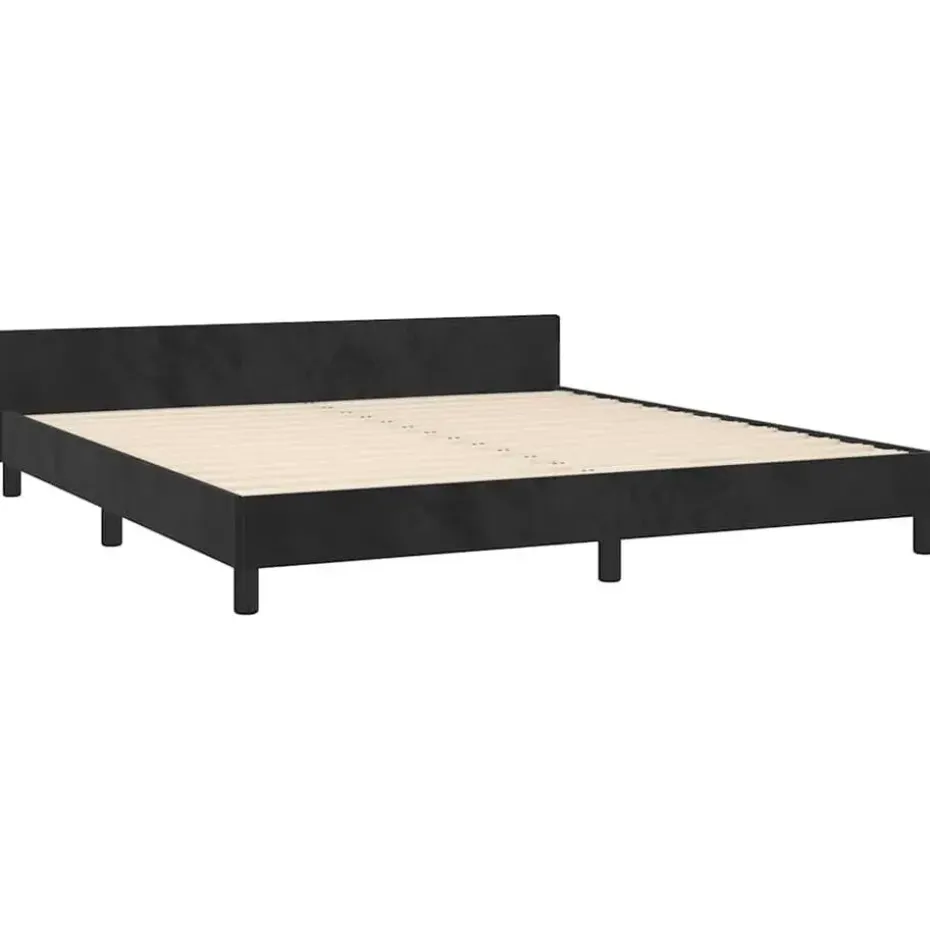 vidaXL - Tweepersoonsbed frame zonder matras - Zwart - Fluweel - 180x200 cm