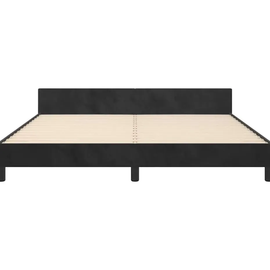 vidaXL - Tweepersoonsbed frame zonder matras - Zwart - Fluweel - 180x200 cm
