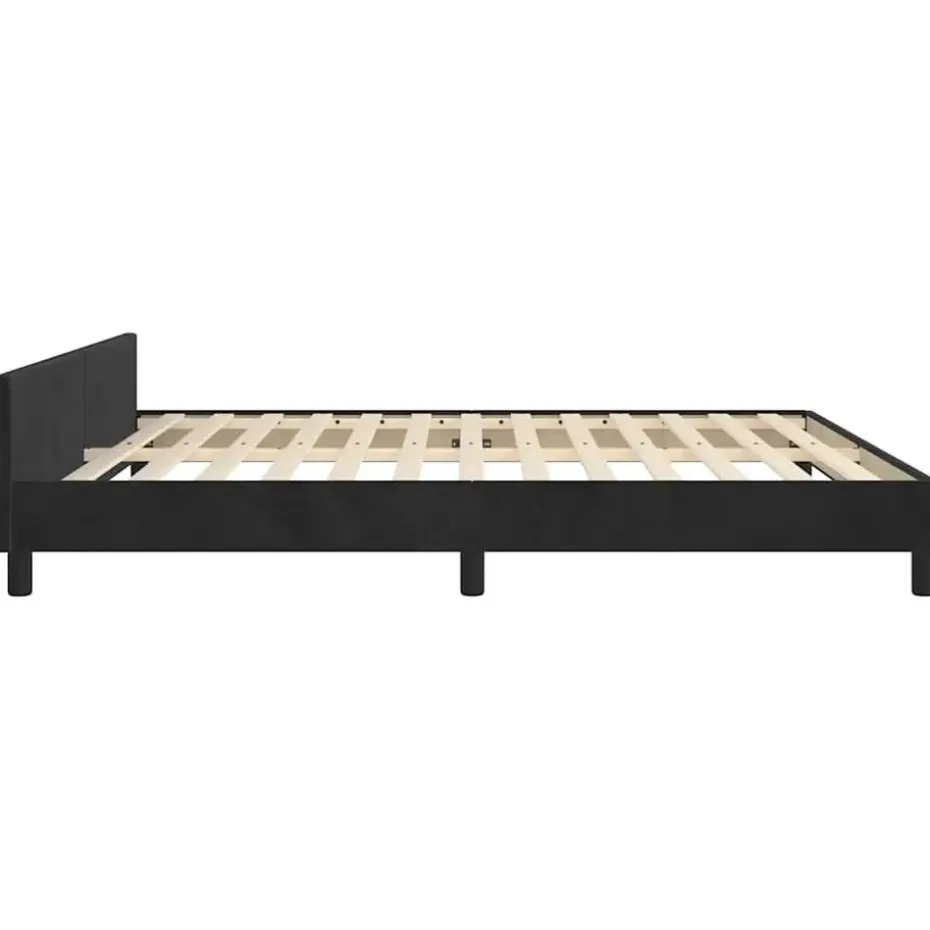 vidaXL - Tweepersoonsbed frame zonder matras - Zwart - Fluweel - 180x200 cm