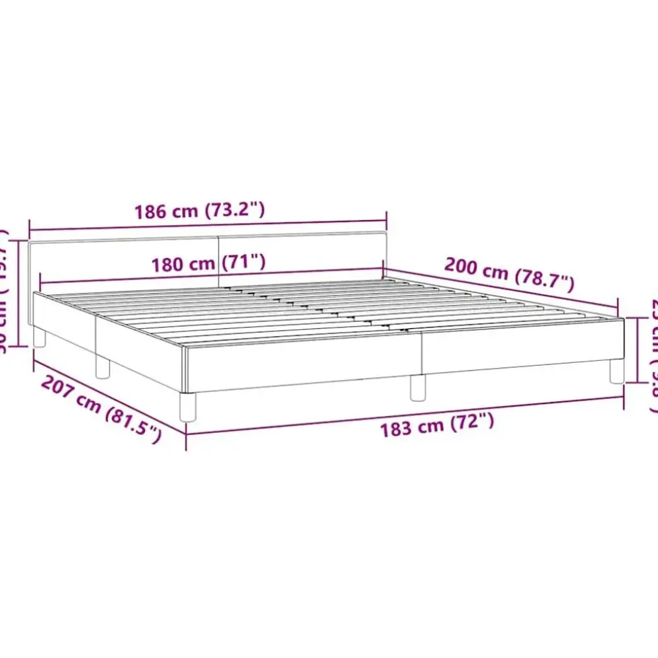 vidaXL - Tweepersoonsbed frame zonder matras - Zwart - Fluweel - 180x200 cm