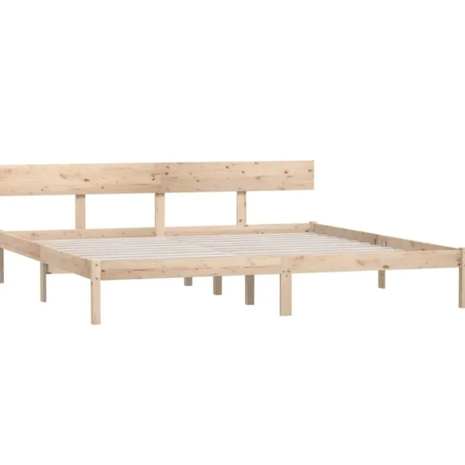 vidaXL - Tweepersoonsbed met hoofdbord - Massief grenenhout - 180x200 cm