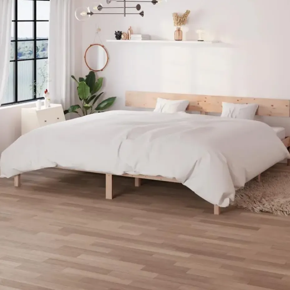 vidaXL - Tweepersoonsbed met hoofdbord - Massief grenenhout - 180x200 cm