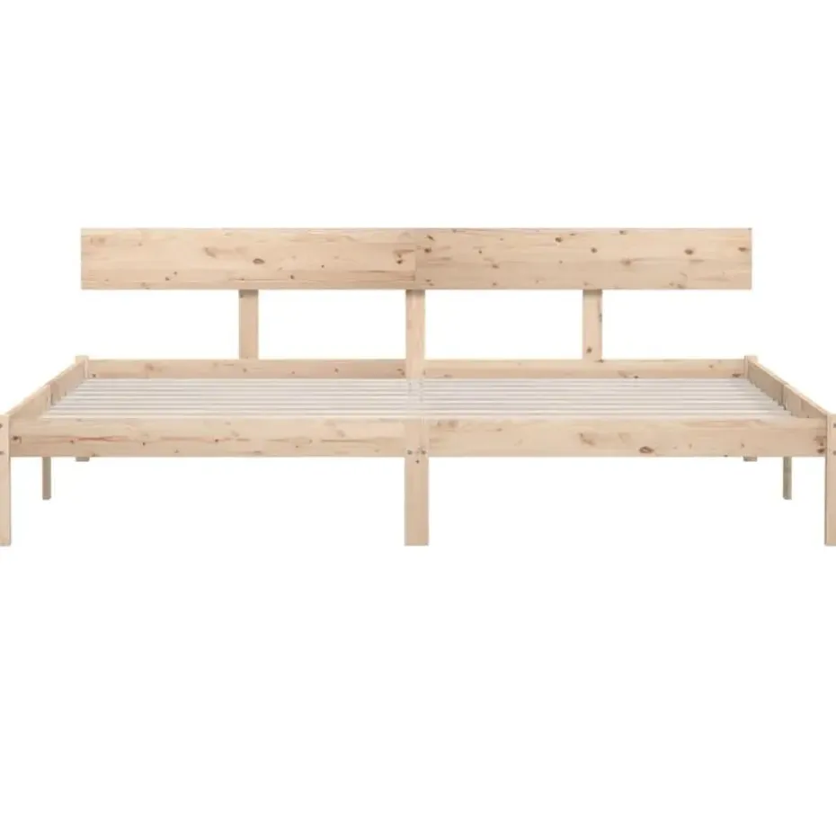 vidaXL - Tweepersoonsbed met hoofdbord - Massief grenenhout - 180x200 cm