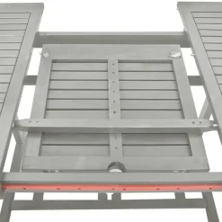 vidaXL - verstelbaar Tuinset 4-zits grijs massief acaciahout - (150-200)x100 cm