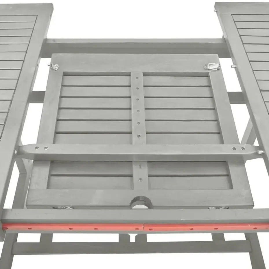 vidaXL - verstelbaar Tuinset 4-zits grijs massief acaciahout - (150-200)x100 cm